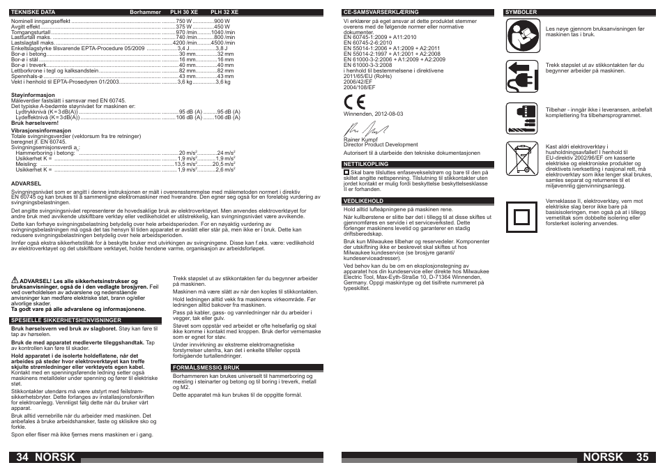 Norsk | Milwaukee PLH 30 XE User Manual | Page 18 / 37