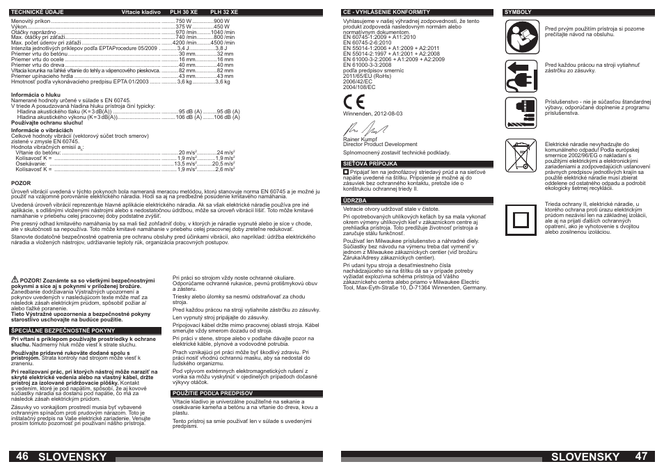 Slovensky | Milwaukee PLH 30 XE User Manual | Page 24 / 37