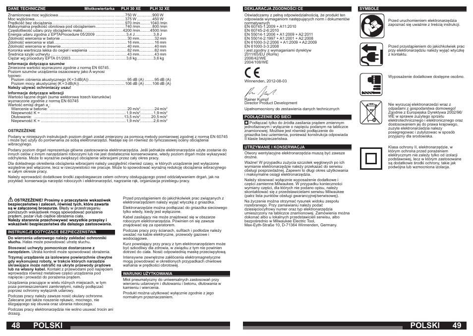 Polski | Milwaukee PLH 30 XE User Manual | Page 25 / 37