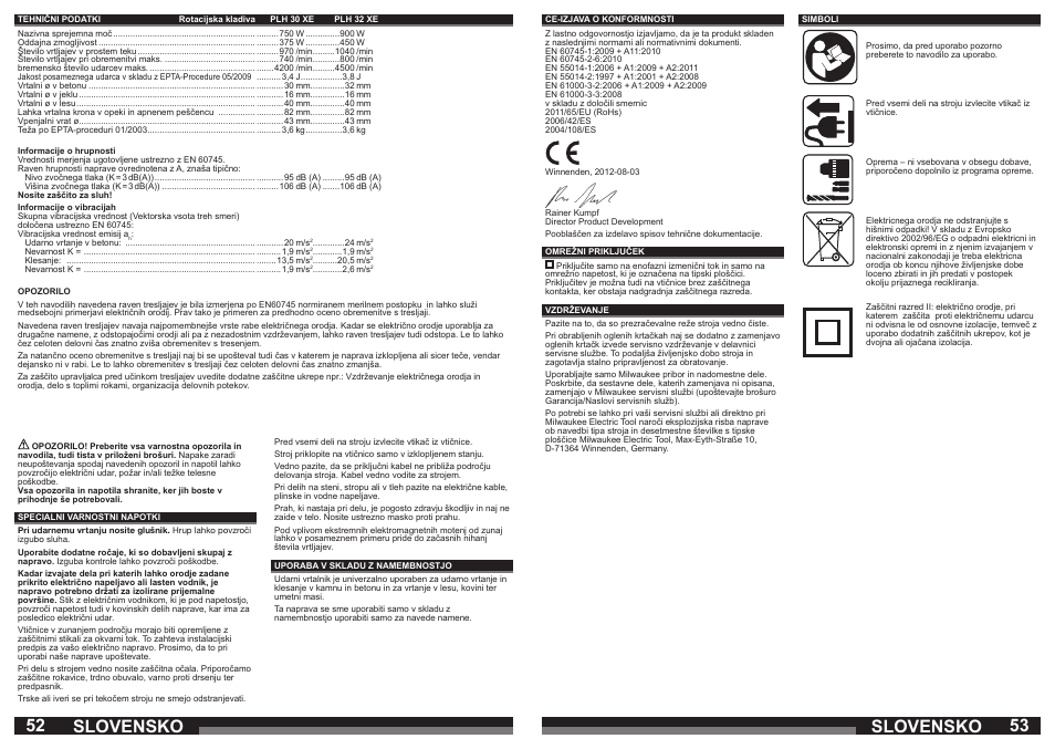 Slovensko | Milwaukee PLH 30 XE User Manual | Page 27 / 37