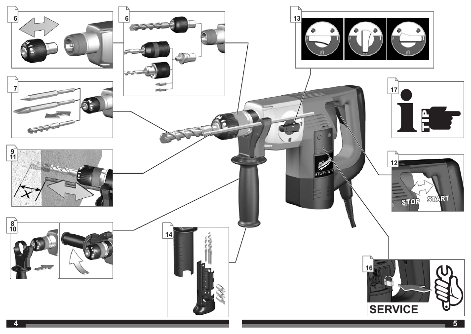 Service | Milwaukee PLH 30 XE User Manual | Page 3 / 37