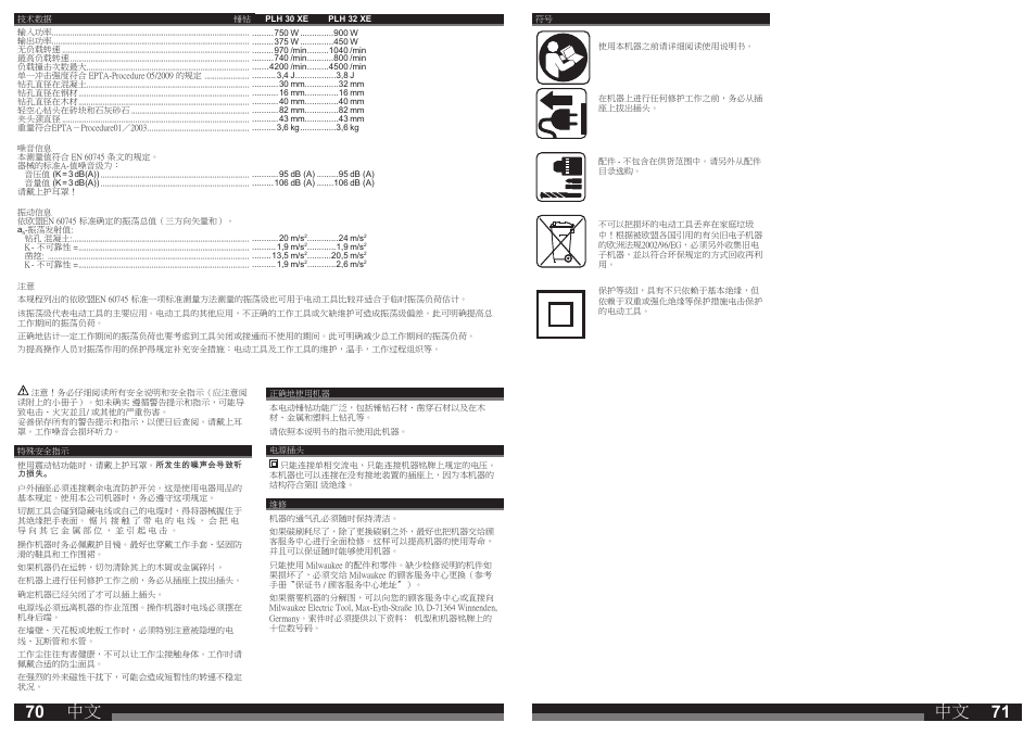 Milwaukee PLH 30 XE User Manual | Page 36 / 37