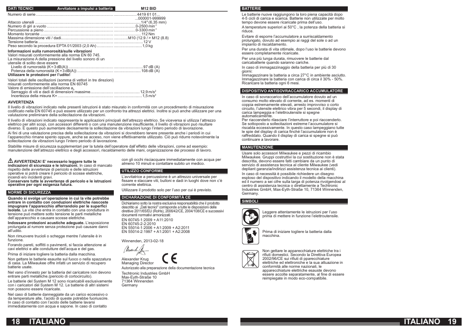 Italiano | Milwaukee M12 BID User Manual | Page 10 / 35