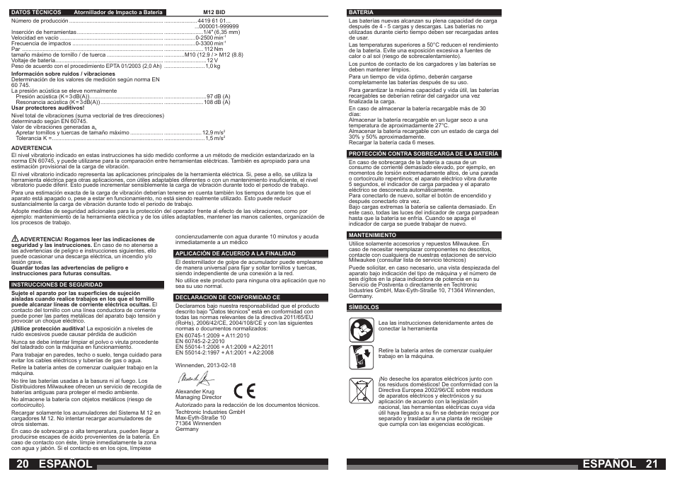 Español | Milwaukee M12 BID User Manual | Page 11 / 35