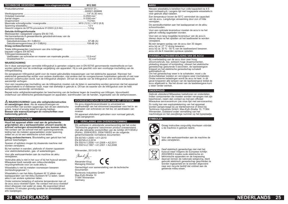 Nederlands | Milwaukee M12 BID User Manual | Page 13 / 35