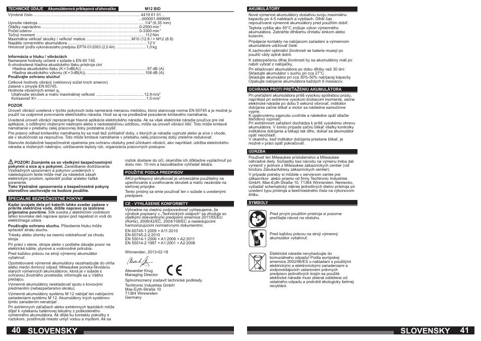 Slovensky | Milwaukee M12 BID User Manual | Page 21 / 35