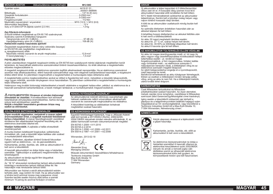 Magyar | Milwaukee M12 BID User Manual | Page 23 / 35