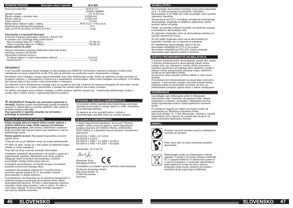 Slovensko | Milwaukee M12 BID User Manual | Page 24 / 35