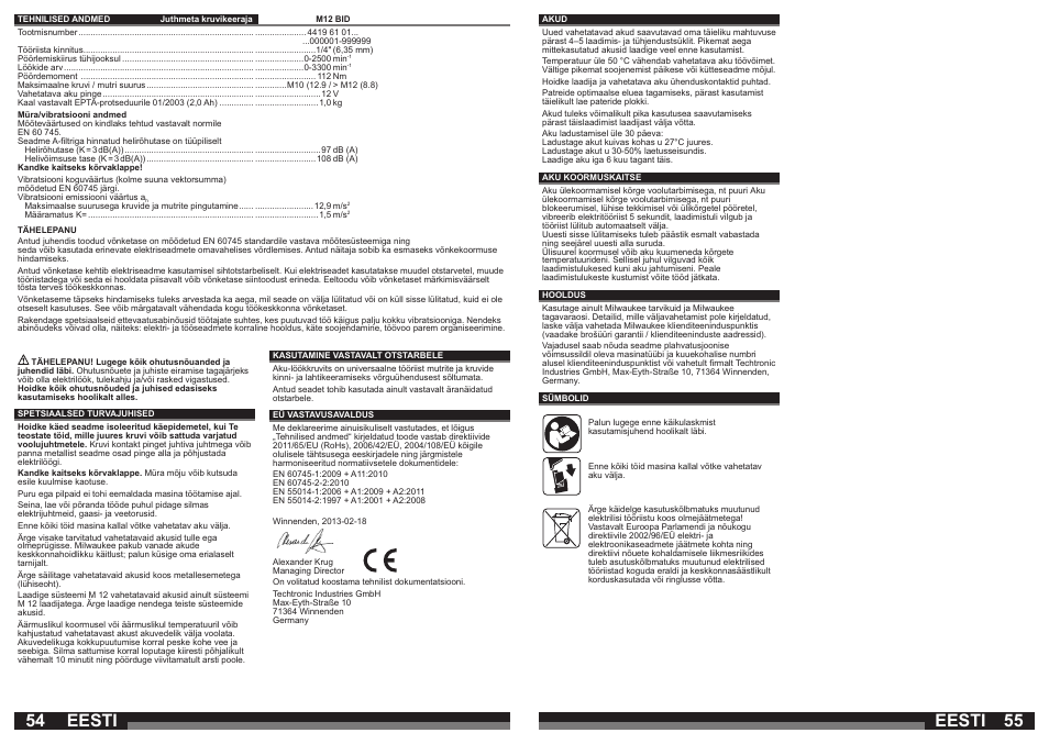 Eesti | Milwaukee M12 BID User Manual | Page 28 / 35