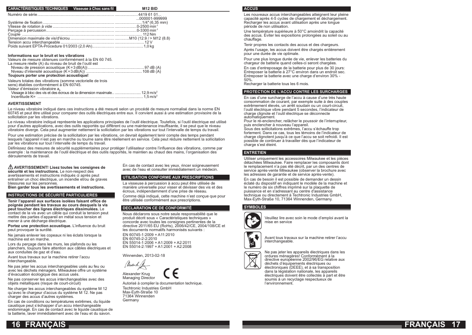 Français | Milwaukee M12 BID User Manual | Page 9 / 35