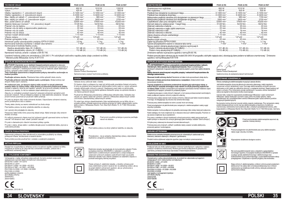 Slovensky, Polski | Milwaukee PD2E 24 RST User Manual | Page 18 / 25