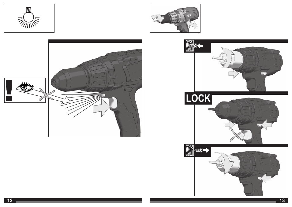 Lock | Milwaukee HD28 PD User Manual | Page 7 / 37