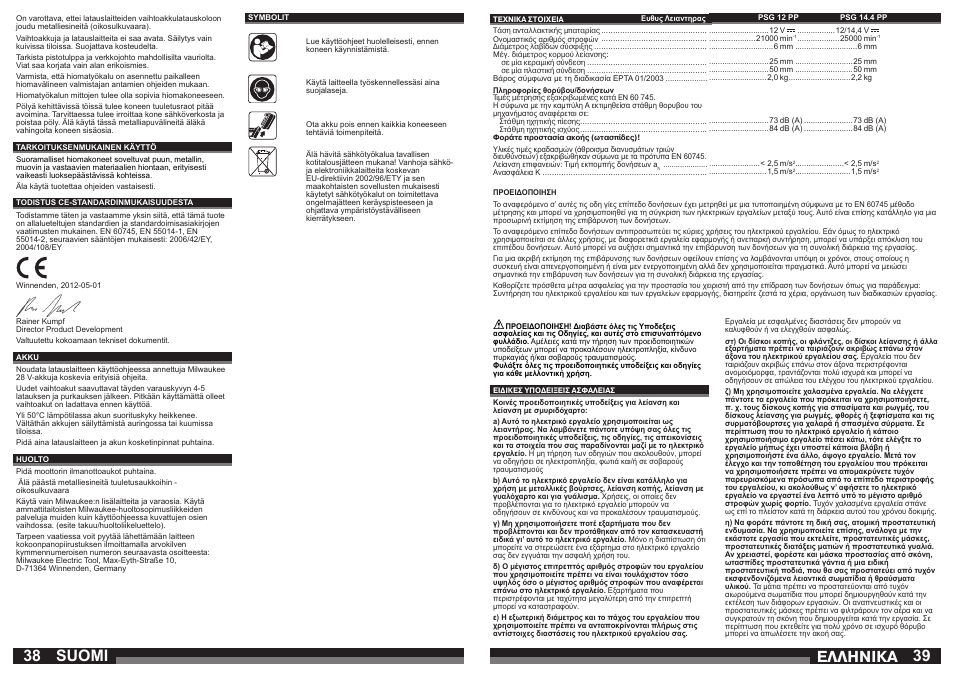 Suomi, Åëëçnéêá | Milwaukee PSG14.4 POWER PLUS User Manual | Page 20 / 46