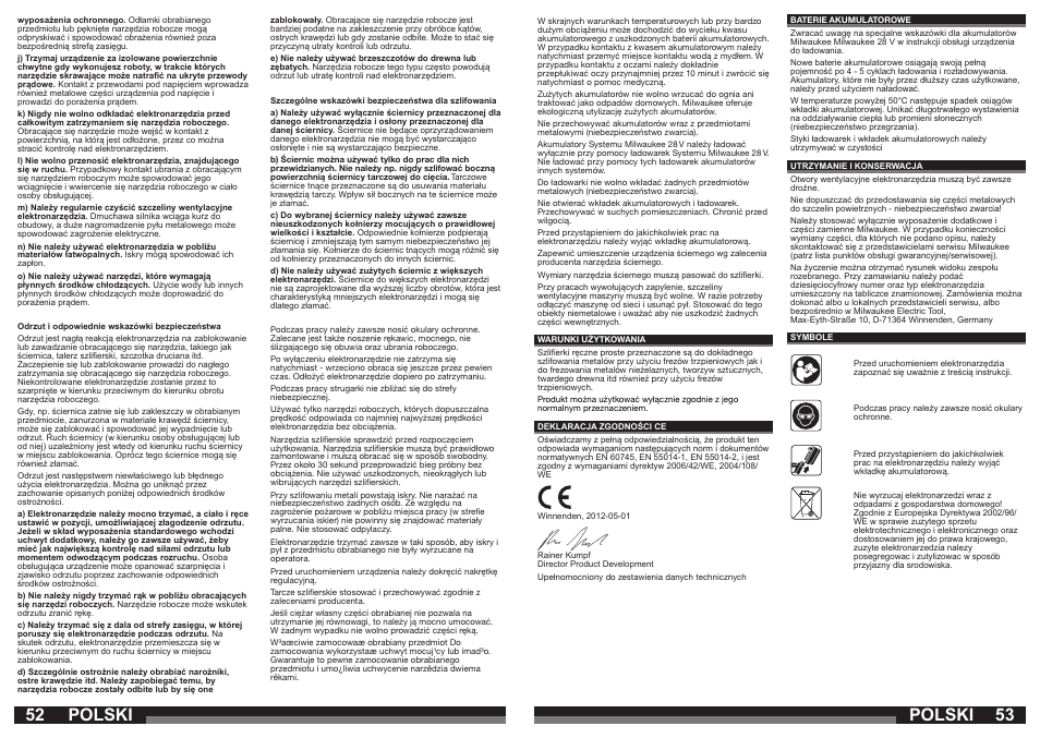 52 53 polski, Polski | Milwaukee PSG14.4 POWER PLUS User Manual | Page 27 / 46