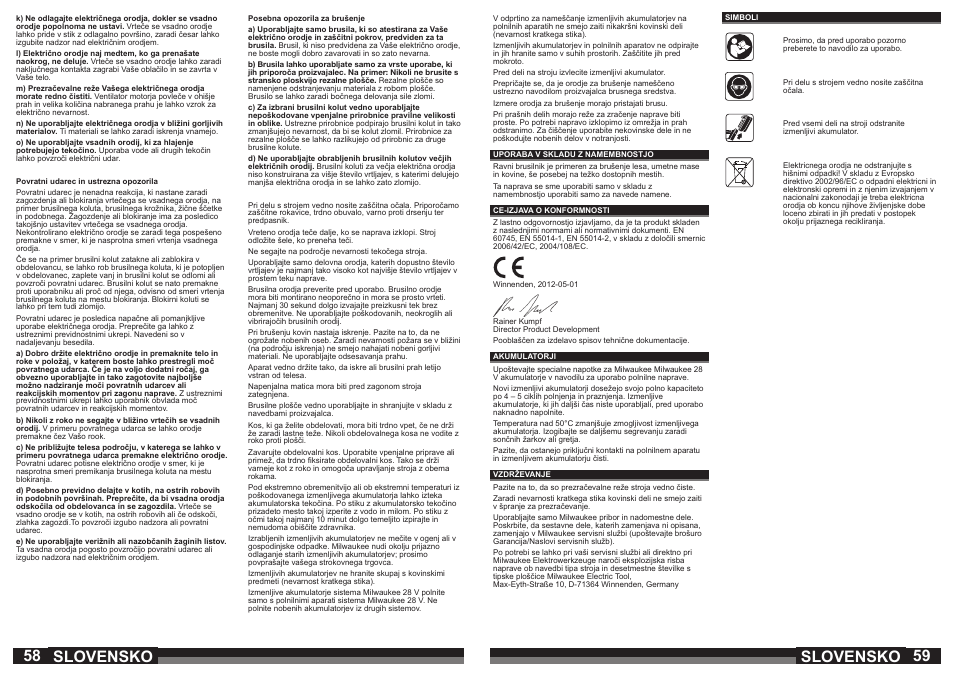 58 59 slovensko, Slovensko | Milwaukee PSG14.4 POWER PLUS User Manual | Page 30 / 46