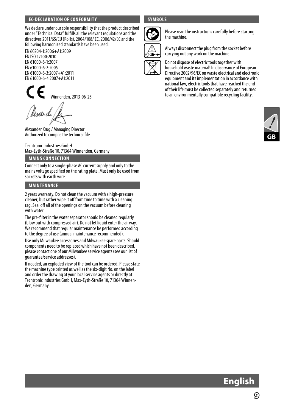 Deutsch, English | Milwaukee VP 6 User Manual | Page 11 / 44