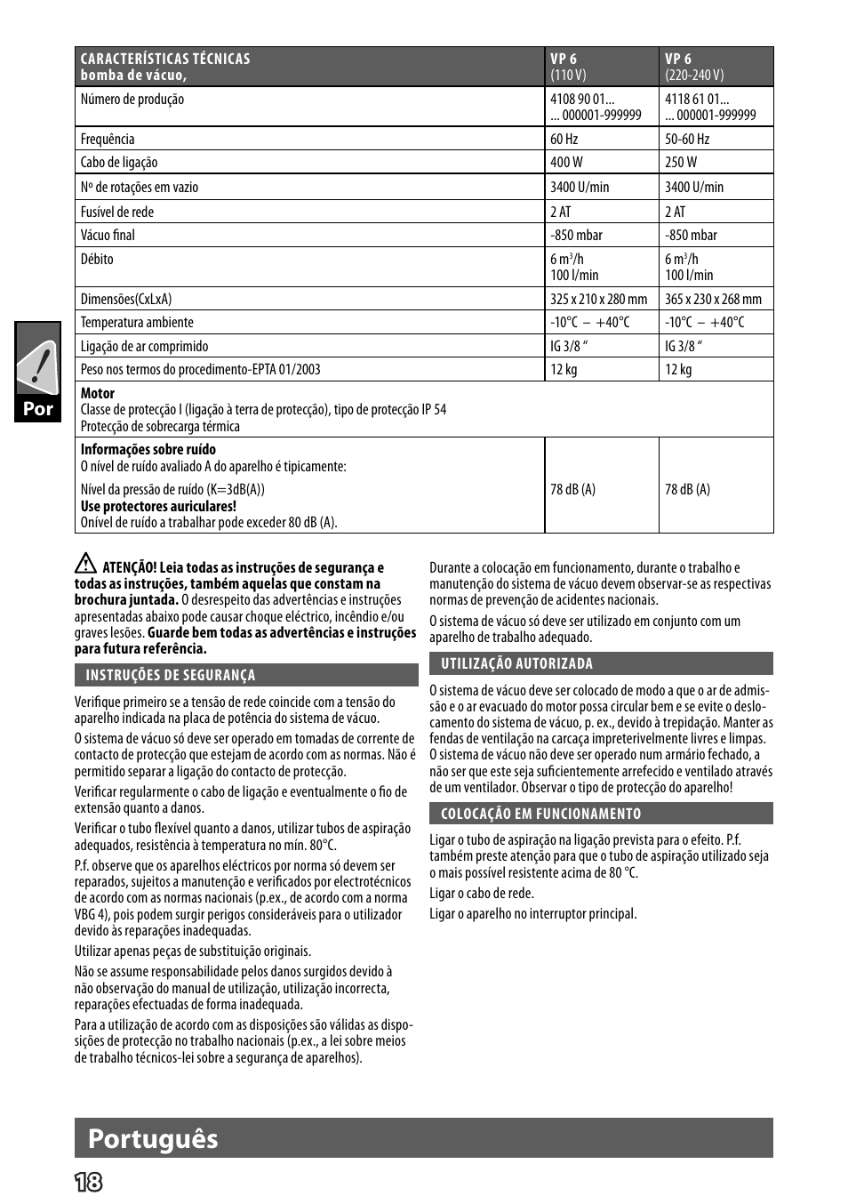 Deutsch, Português, Dpor | Milwaukee VP 6 User Manual | Page 20 / 44