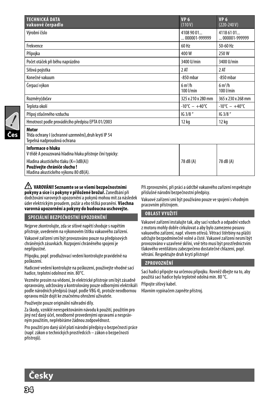 Deutsch, Česky, Dčes | Milwaukee VP 6 User Manual | Page 36 / 44