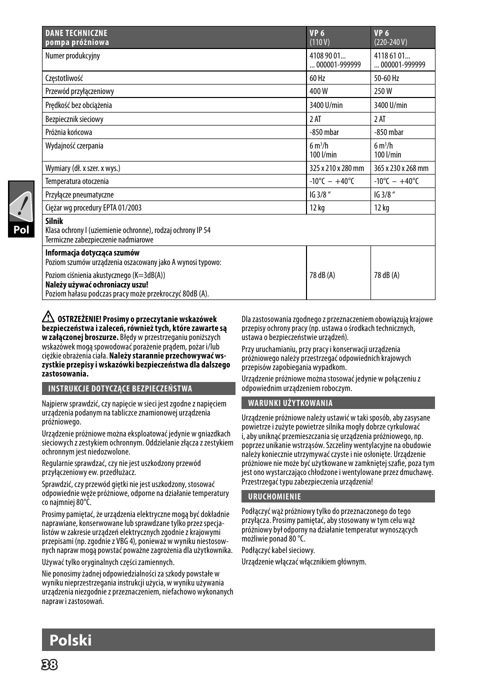 Deutsch, Polski, Dpol | Milwaukee VP 6 User Manual | Page 40 / 44