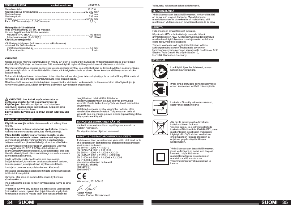 Suomi | Milwaukee HBSE75 S User Manual | Page 18 / 35