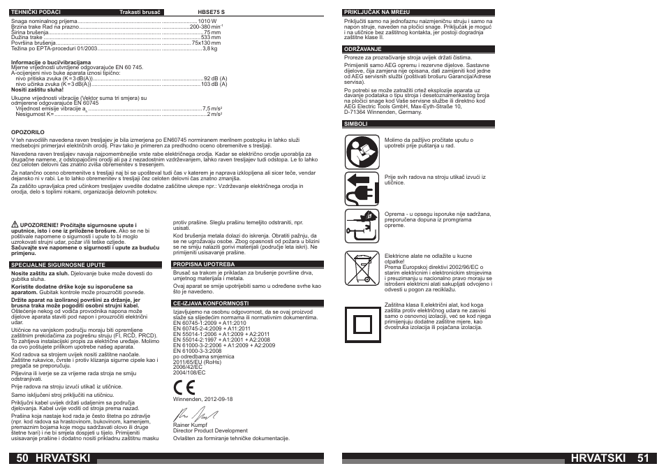 Hrvatski | Milwaukee HBSE75 S User Manual | Page 26 / 35