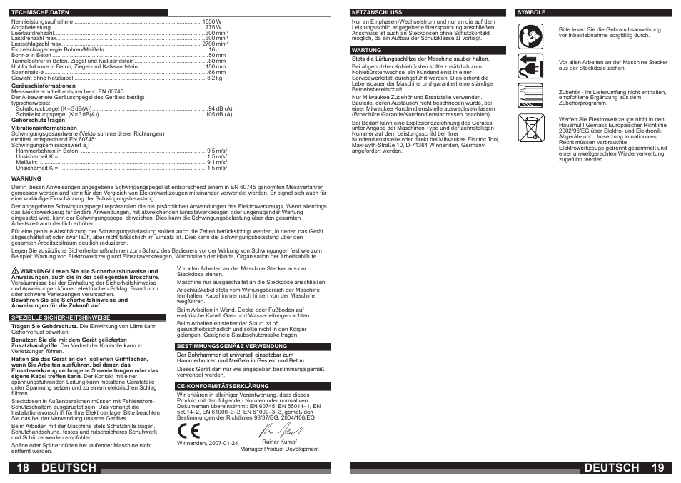 Deutsch | Milwaukee 750 S User Manual | Page 10 / 37