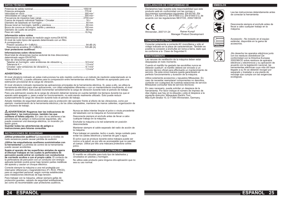 Español | Milwaukee 750 S User Manual | Page 13 / 37