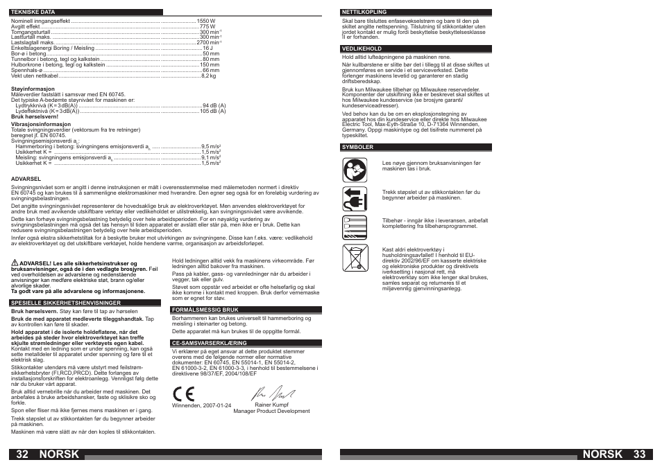 Norsk | Milwaukee 750 S User Manual | Page 17 / 37