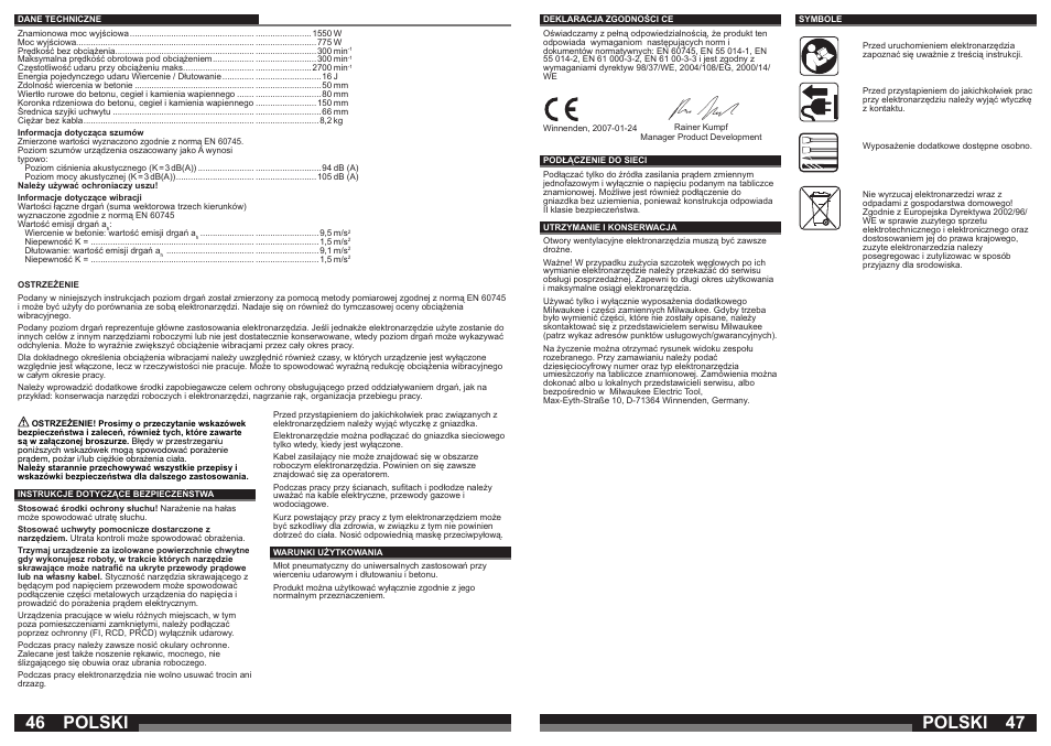 Polski | Milwaukee 750 S User Manual | Page 24 / 37