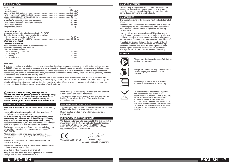 English | Milwaukee 750 S User Manual | Page 9 / 37