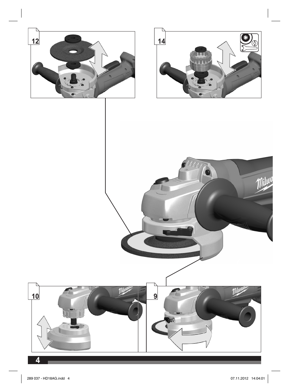 Milwaukee HD 18 AG User Manual | Page 4 / 100