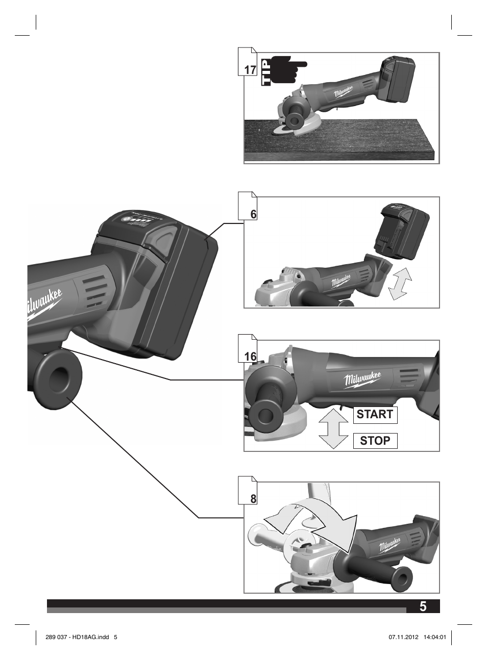 Milwaukee HD 18 AG User Manual | Page 5 / 100