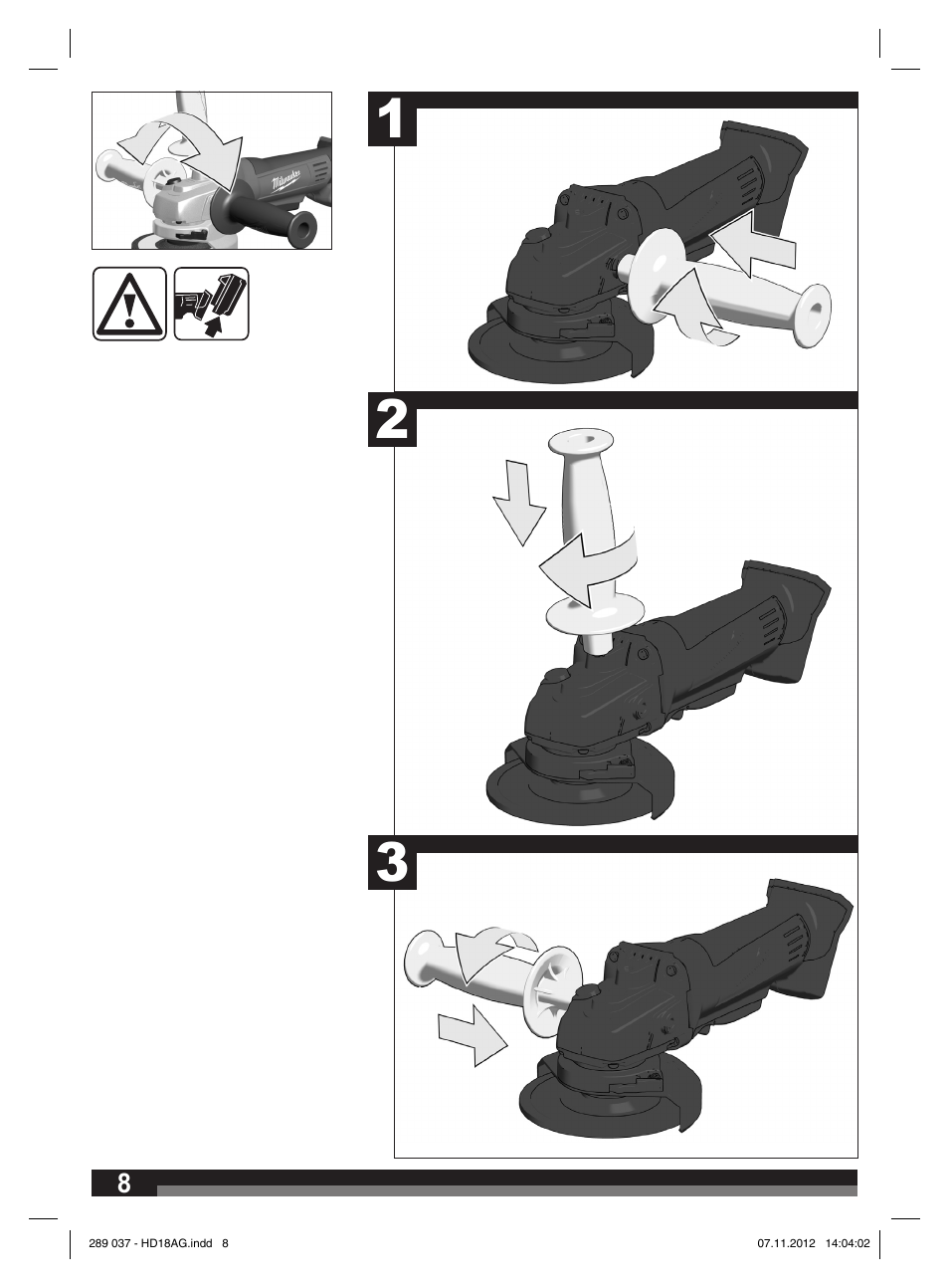 Milwaukee HD 18 AG User Manual | Page 8 / 100