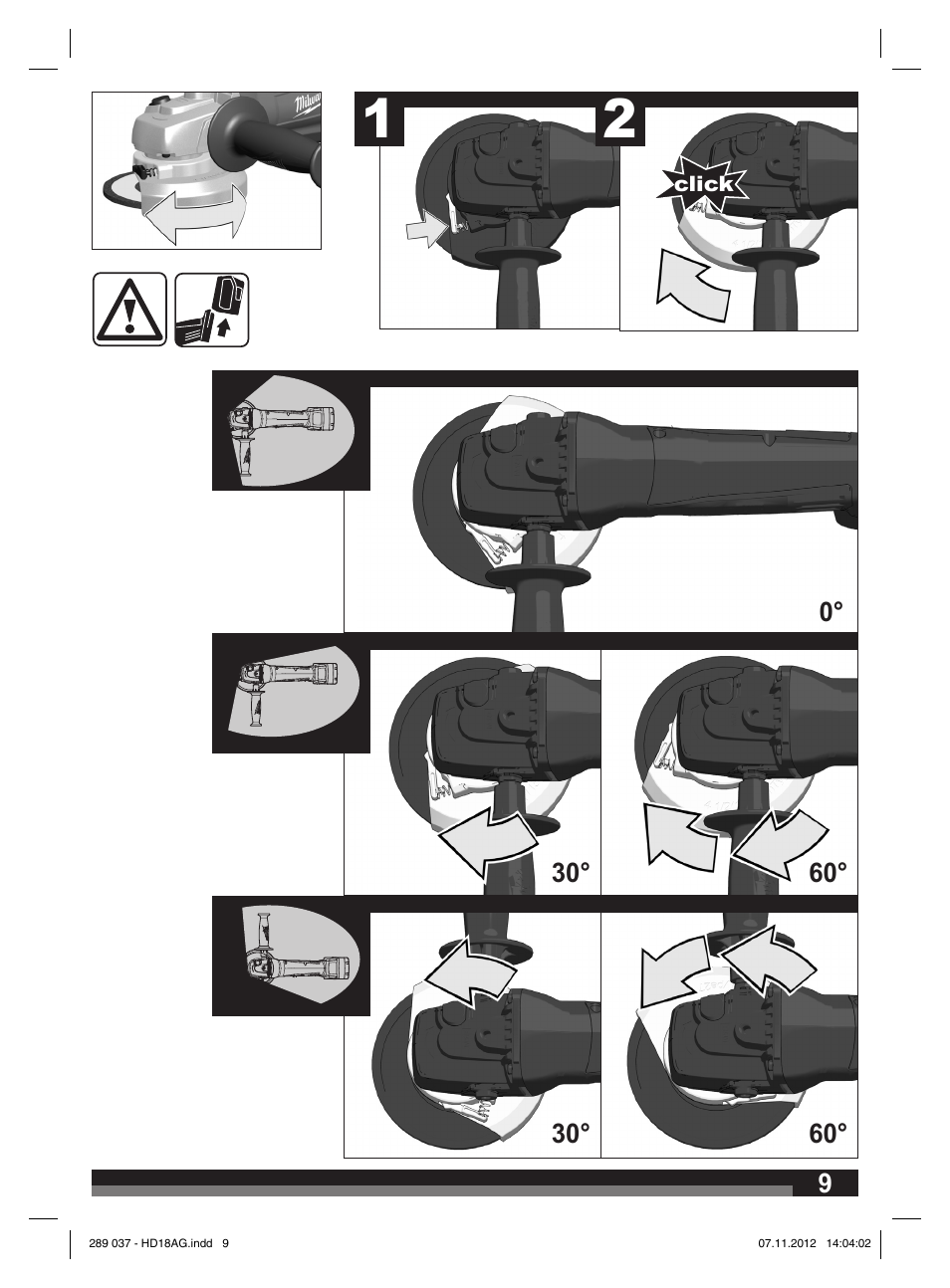 Milwaukee HD 18 AG User Manual | Page 9 / 100