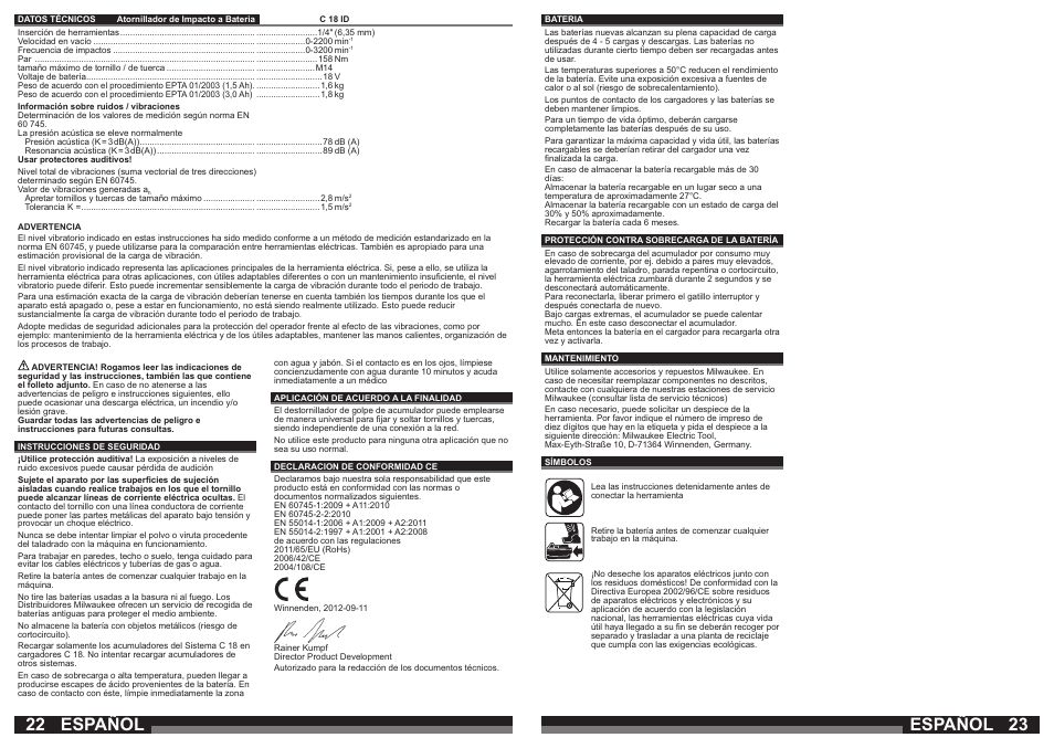 Español | Milwaukee C18 ID User Manual | Page 12 / 35