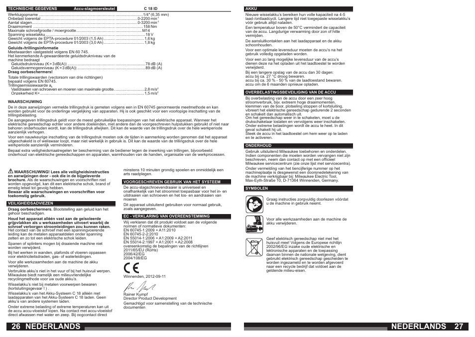 Nederlands | Milwaukee C18 ID User Manual | Page 14 / 35