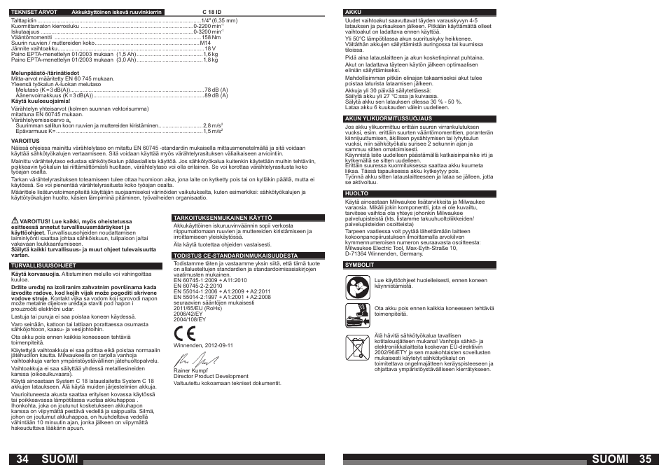 Suomi | Milwaukee C18 ID User Manual | Page 18 / 35