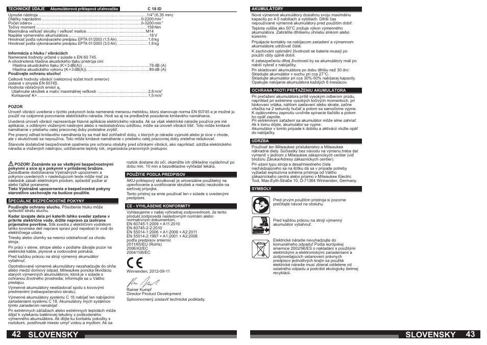 Slovensky | Milwaukee C18 ID User Manual | Page 22 / 35