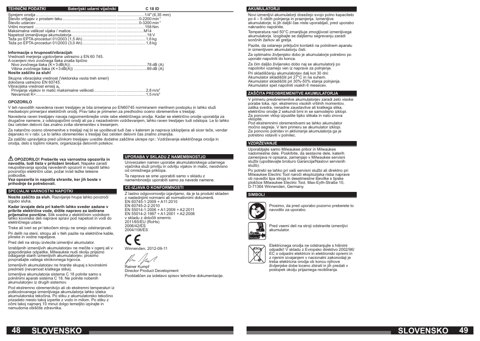 Slovensko | Milwaukee C18 ID User Manual | Page 25 / 35