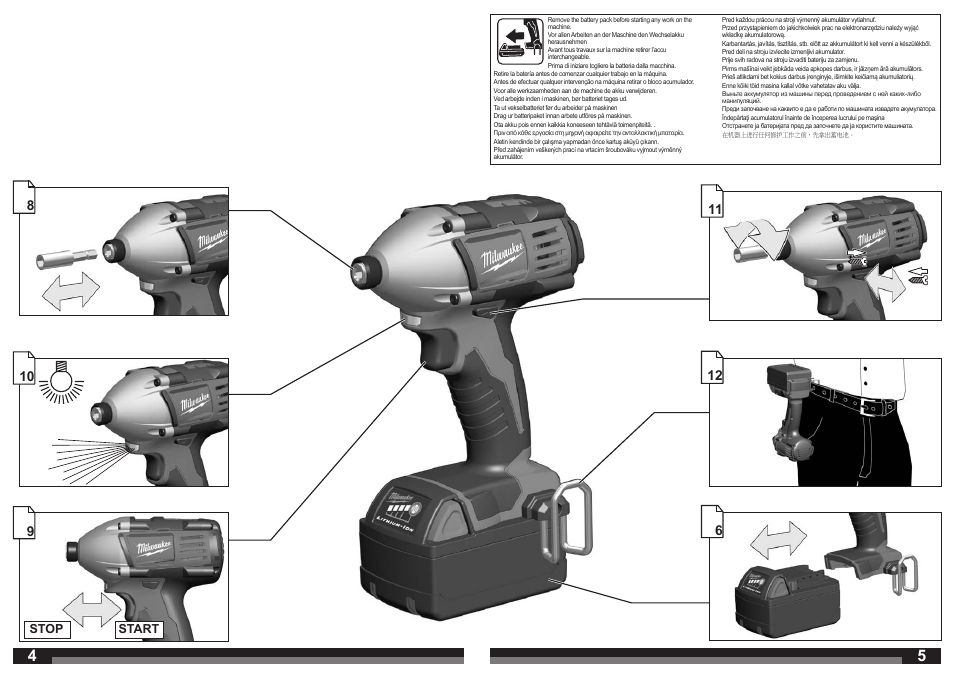 Start stop | Milwaukee C18 ID User Manual | Page 3 / 35