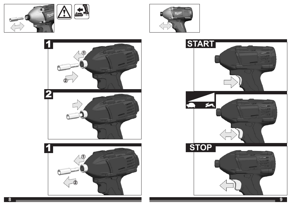 Start stop | Milwaukee C18 ID User Manual | Page 5 / 35