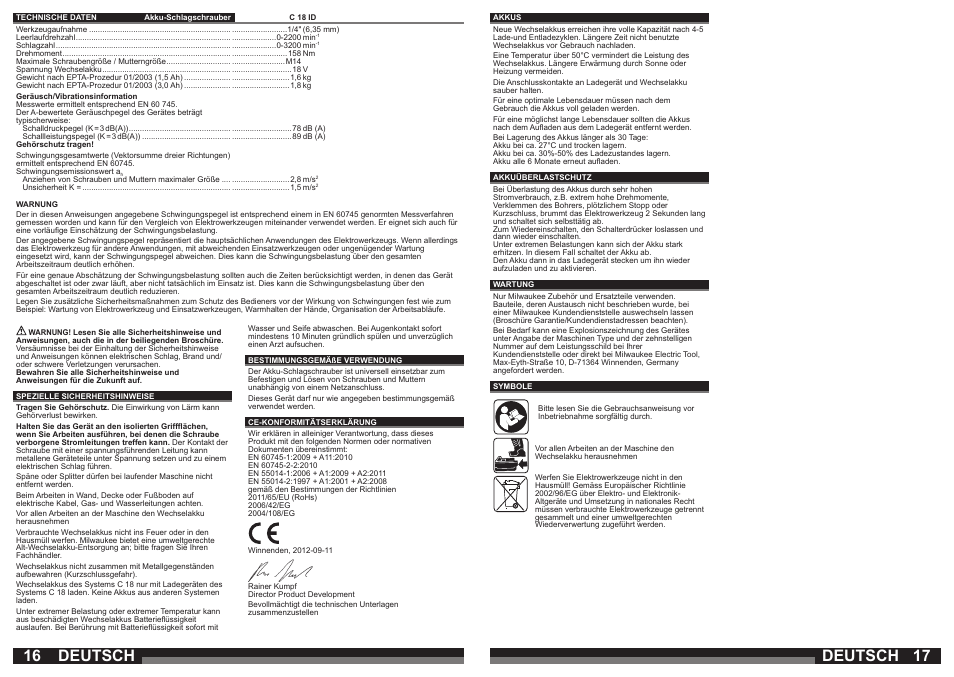 Deutsch | Milwaukee C18 ID User Manual | Page 9 / 35