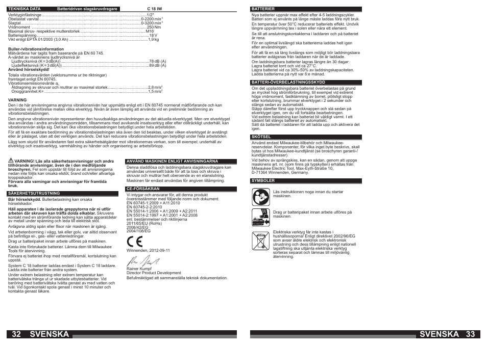 Svenska | Milwaukee C18 IW User Manual | Page 17 / 35