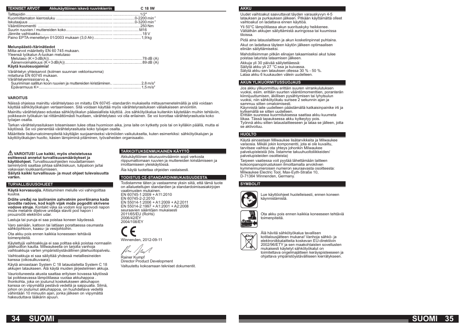 Suomi | Milwaukee C18 IW User Manual | Page 18 / 35