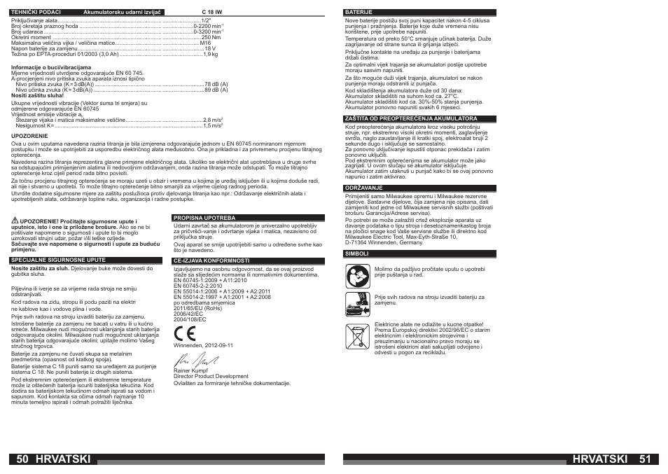 Hrvatski | Milwaukee C18 IW User Manual | Page 26 / 35