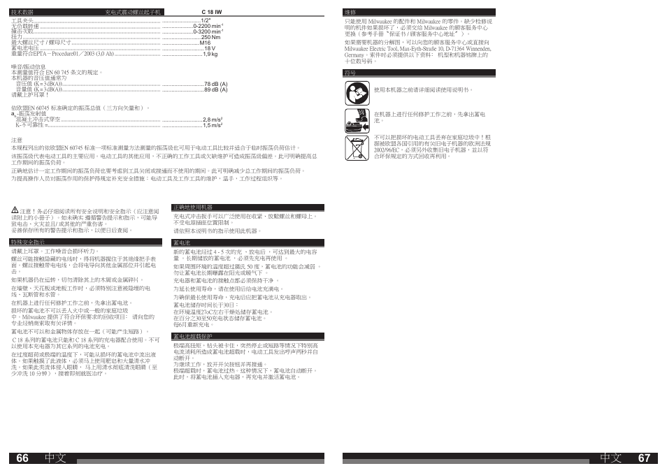 Milwaukee C18 IW User Manual | Page 34 / 35