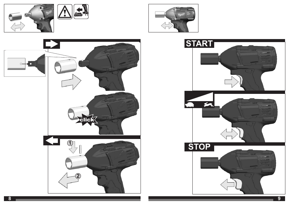 Start stop | Milwaukee C18 IW User Manual | Page 5 / 35