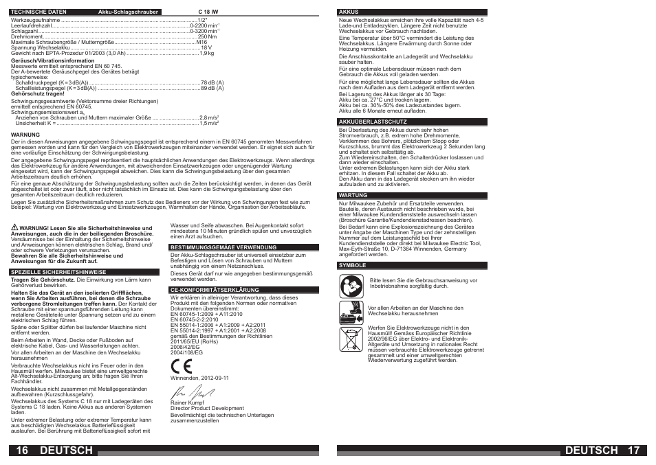 Deutsch | Milwaukee C18 IW User Manual | Page 9 / 35