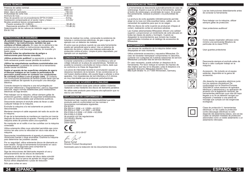 Español | Milwaukee WCS 45 User Manual | Page 13 / 37