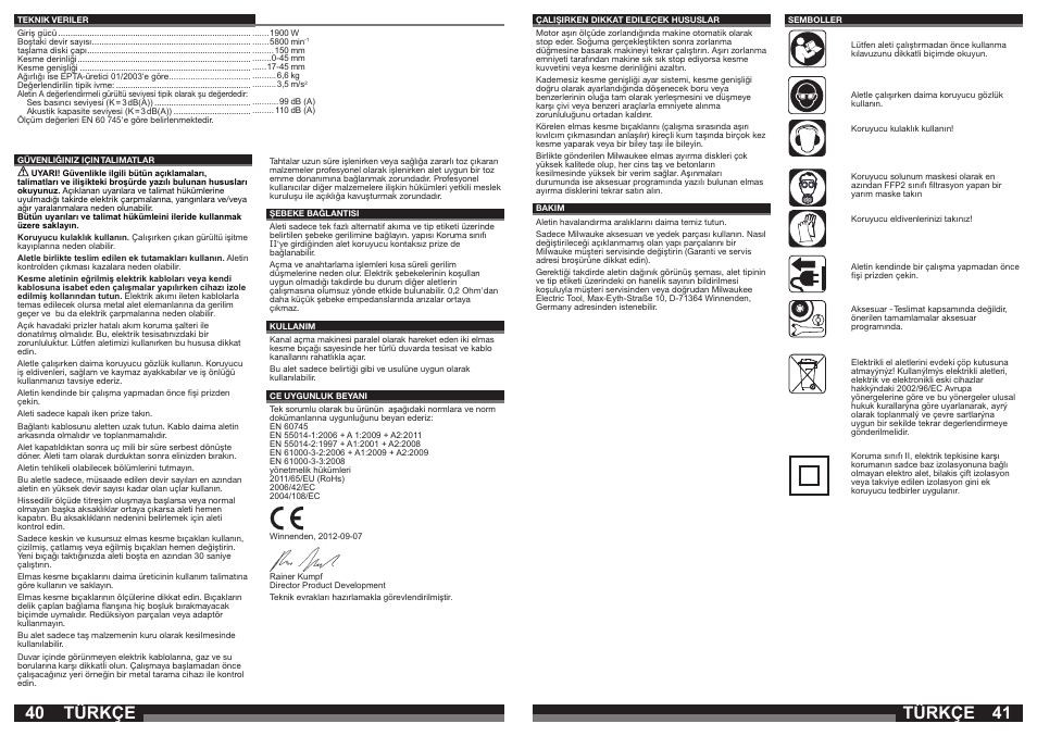 Türkçe | Milwaukee WCS 45 User Manual | Page 21 / 37